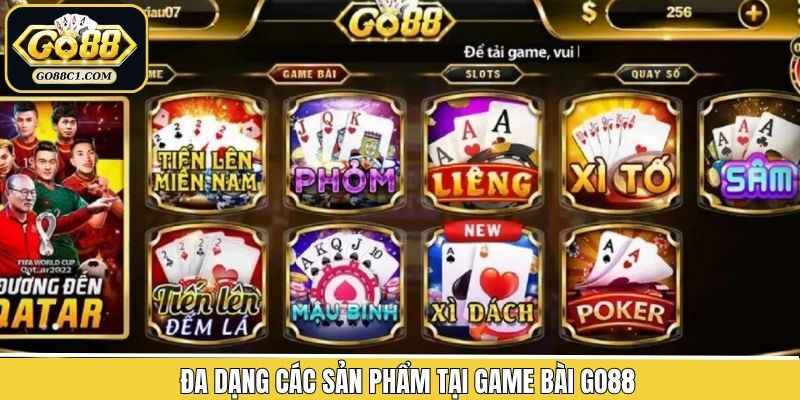 Trò chơi đa dạng tại game bài Go88